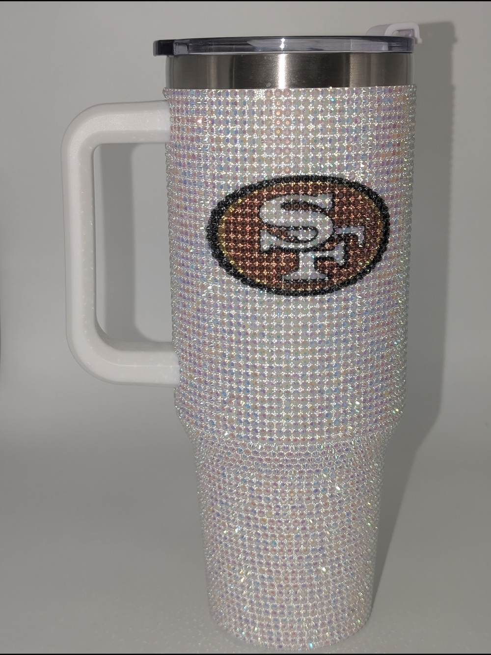 SF 49ers Bling Rhinestone  Travel Tumbler with Team Logo -Brandnew- 40oz